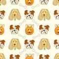 Seamless pattern with cute dogs. Vector illustration with funny puppies.