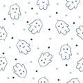 Seamless pattern cute doll circle background vector