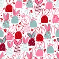 Seamless pattern with cute Easter candies