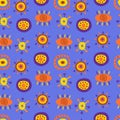 Seamless pattern with cute ethnic patterns Royalty Free Stock Photo