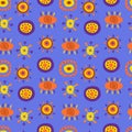 Seamless pattern with cute ethnic patterns