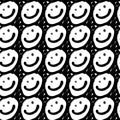 Seamless pattern with cute faces Royalty Free Stock Photo