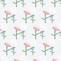 Seamless pattern with cute fancy flowers. Scandinavian motives. Trendy vector illustration for prints, fabric, wrapping paper,