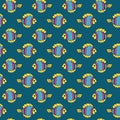 Seamless pattern with cute fishes Royalty Free Stock Photo