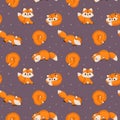 Seamless pattern of cute fox illustration. Cartoon fox perfect for your own design.