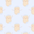 Seamless pattern with cute funny bars of soap offering hugs
