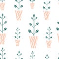 Seamless pattern with cute hand drawn flowes