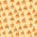 Seamless pattern with Cute happy funny nachos set collection. Royalty Free Stock Photo