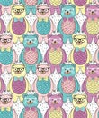 Seamless pattern with cute hipster bears