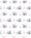 Seamless pattern with cute koala bears. Animal vector background. Lovely koala family theme for kids. Wallpaper pattern Royalty Free Stock Photo