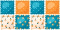 seamless pattern of cute lacy vintage pillows in harmonious colors