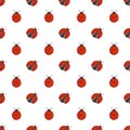 Seamless pattern with cute ladybugs.