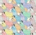 Seamless pattern with cute lamas or alpacas Royalty Free Stock Photo