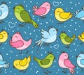 Seamless pattern with cute birds Royalty Free Stock Photo