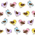 Seamless pattern with cute little birds Royalty Free Stock Photo