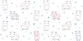 Seamless pattern with cute little hippo on a white background with small stars Royalty Free Stock Photo