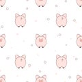 Seamless pattern with cute pink little pigs. Royalty Free Stock Photo