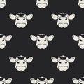 Seamless pattern with cute milk cows muzzles. Design for wallpapers, textiles, stationery Royalty Free Stock Photo