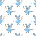 seamless pattern with cute mouses Royalty Free Stock Photo