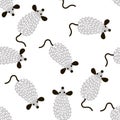 Seamless pattern with cute mouses in scandinavian style. Creative childish background for fabric, textile