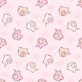 Seamless pattern with cute multicolored elephants on a pink background. Vector baby background great for fabric and textile, baby Royalty Free Stock Photo