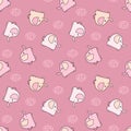 Seamless pattern with cute multicolored elephants on a pink background. Vector baby background great for fabric and Royalty Free Stock Photo