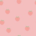 Seamless pattern with cute peach fruit