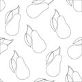 Seamless Pattern with Cute Pear