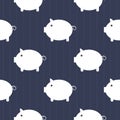 Seamless pattern, cute piggy art background design for fabric and decor