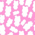 Seamless pattern with cute piggy in dress, pink pattern,