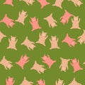 Seamless pattern cute pigs. Background of chubby piggy in doodle style Royalty Free Stock Photo