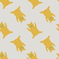 Seamless pattern cute pigs. Background of chubby piggy in doodle style Royalty Free Stock Photo