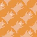 Seamless pattern cute pigs. Background of chubby piggy in doodle style Royalty Free Stock Photo