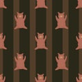 Seamless pattern cute pigs. Background of chubby piggy in doodle style Royalty Free Stock Photo