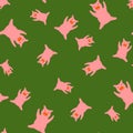 Seamless pattern cute pigs. Background of chubby piggy in doodle style Royalty Free Stock Photo