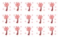 Seamless pattern of cute pink doodle flowers on a white background. Royalty Free Stock Photo