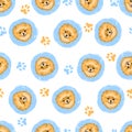 Seamless pattern with cute pomeranian dogs