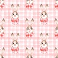 Seamless pattern with cute rabbits 1