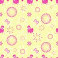 Seamless pattern with cute sheep