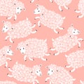 Seamless pattern with cute sheep. Royalty Free Stock Photo