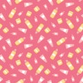 Seamless pattern with cute skincare