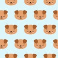 Seamless pattern with cute sleeping dogs. Vector animal background. Cute seamless pattern with puppy