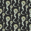 Seamless pattern with cute snakes. Snake. Cobra. Line icon. Vector illustration