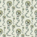 Seamless pattern with cute snakes. Snake. Cobra. Line icon. Vector illustration