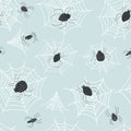 Seamless pattern with cute spiders. Vector illustrations Royalty Free Stock Photo