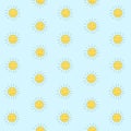 Seamless pattern with cute sun