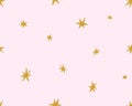 Seamless pattern with cute tiny stars. Endless repeating starry background, texture design. Repeatable print with small