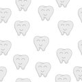 Seamless Pattern with Cute Tooth Character isolated on white background.Dentist Concept. Kid Seamless Pattern. Vector illustration Royalty Free Stock Photo