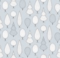 Seamless pattern with cute trees, winter background.