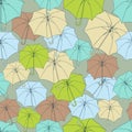 Seamless pattern with cute umbrellas. Vector